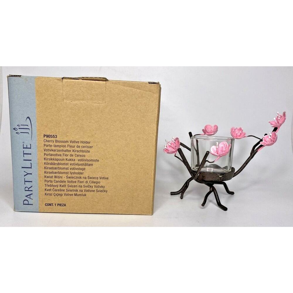 PartyLite Cherry Blossom Votive Holder Retired Item NIB P10A/P90553